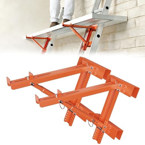 ERFEI 2 Pack Ladder Jacks for Scaffolding Platform Heavy Duty Steel Ladder Jacks Scaffold Bracket Extension Ladder Jack for Roofing Painting Jobsite 20 inch Platform