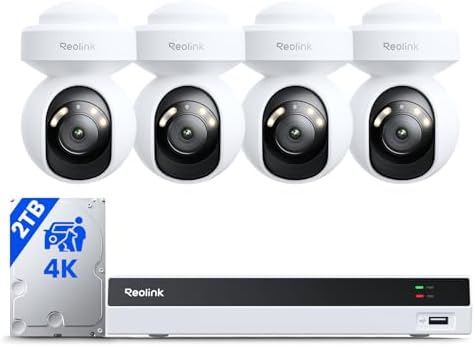 Reolink 4K Security Camera System with PT Auto-Tracking, 355°Pan ...