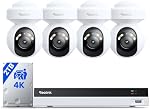 355°Pan 50°Tilt + Auto-Tracking Reolink 4K Security Camera System with 4K PoE Cameras Home Surveillance Wired Outdoor, Smart AI Detection, Spotlights & 2-Way Talk, 8CH NVR 2TB HDD, RLK8-800PT4
