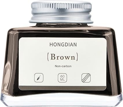 Image of HONGDIAN, Ink Bottle - Non Carbon | Brown | 60ml Premium Writing Ink.
