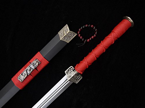 Han Jian/Steel Groove Blade/Black Scabbard/Alloy Fittings/China Kung Fu #TOP3