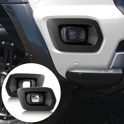 JHCHAN Fog Light Cover Guard for Ford Ranger 2019-2022 T8 Wildtrak Front Bumper Fog Lamp Surround Trim Accessories Protector Matte Black 2PCS