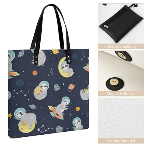 Sac shopping paresseux drôle femmes cabas bandoulière tote bag voyage 39x39 - 5