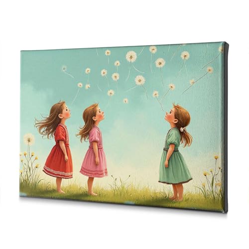 Tableau pissenlit chic pour salle de bain cocooning 30x40