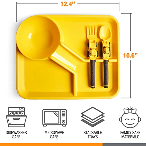 Dinneractive KEF-HER-94 Dining Set For Kids - 3 Piece Construction Themed Toddler Utensils & Toddler Plates thumb #6
