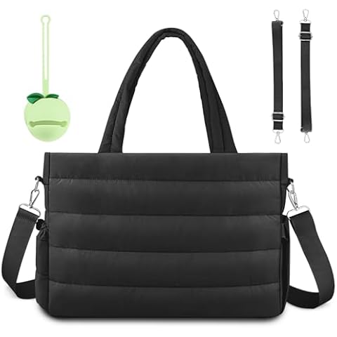 KUBYA Diaper Bag Tote, Baby Diaper Tote Bags Crossbody Hospital Bag Travel Large Mommy Bag, with Silicone Pacifier Case Cover