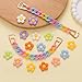 mezascarleth Colorful Flower Shoe Charms with Rainbow Chains Accessories for Women Teens and Adults Cute Shoes Decorations fit Clog Sandal Birthday Party Favors Gifts