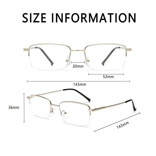 Image of LJCZKA Half Rimless Blue Light Blocking Glasses Women Men Fresh Rectangle Computer Business Glasses