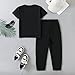 Klyatpxoen Size 5 6 Years Boys Clothes Short Sleeve T-Shirt & Casual Pants 2-Piece Set Kids Spring Summer Fall Outfits Sets Blue(5-6Y)