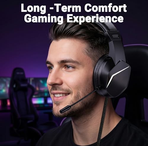 Auriculares monoaurales gaming de 3.5mm con micrófono para PS5 y PC 7