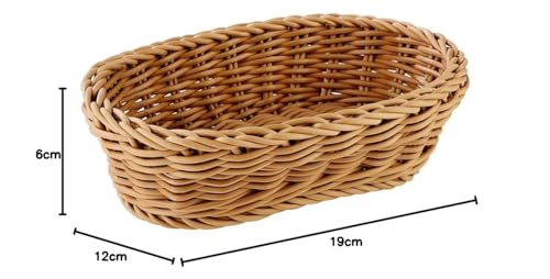 APS Korb, oval 'PROFI LINE' - Körbchen, Flechtkorb aus Polypropylen - Abmessungen: 19 x 12 cm/Höhe: 6 cm/Farbe: Hellbraun