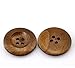 HOUSWEETY 50PCs Coffee 4 Holes Round Wood Sewing Buttons 25mm(1") Dia.