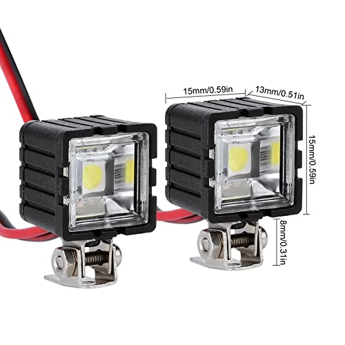 INJORA RC Scheinwerfer RC LED Lichter für 1:10 RC Crawler Axial TRX4 TRX6 SCX10 90046 Wraith RR10 MST Redcat (Square) – Ansicht 2