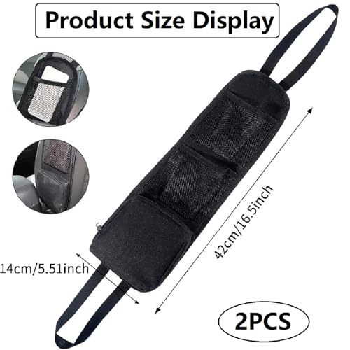 Autositz-Seitenorganisator,Faltbare Autositz Organizer Seite,Faltbare Auto Aufbewahrungstasche Netztaschen,Autositz Organizer,Multifunktionale Autositz Aufhängetasche für LKW,Van,SUV,Schwarz,2PCS