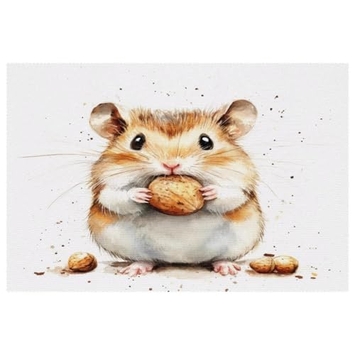 Sets de table anti-rayures lot de 6 hamster aquarelle isolant table bois