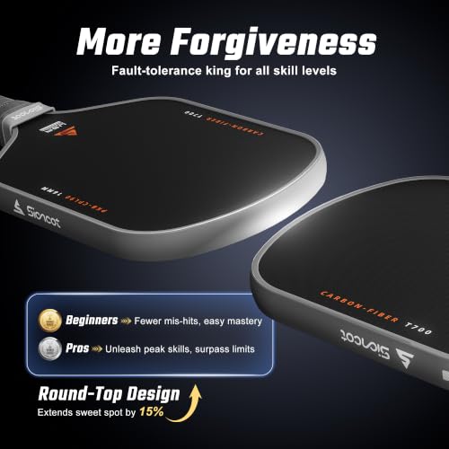 Image of Thermoformed MAX Carbon Fiber T700 Pickleball Paddles - Professional Grade