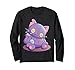 Bambola di gatto viola triste anime carino estetico Kawaii pastello Goth Maglia a Manica