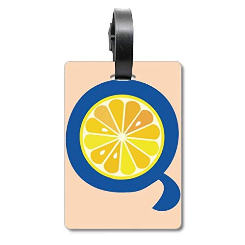 Étiquette de valise orange motif fruits accessoire voyage identification bagage