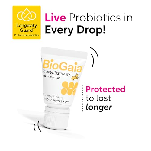 Image of BioGaia Protectis Baby Probiotic Drops | Baby Essentials for Colic & Gas Relief | Safe for Newborns | Ease Crying, Fussing, Colic, Gas, Spit-ups & Constipation | No Dairy, Soy & Gluten | 5mL
