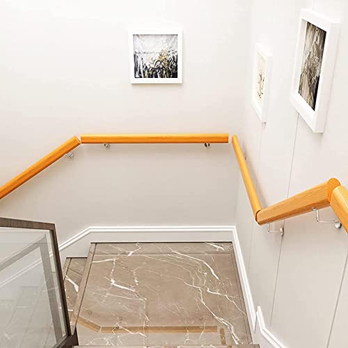 Monseg Stair Banister Handrail Professional Non-Slip Wood Stair Handrail With Stainless Steel Indoor Loft Elderly Railings Handrails Corridor(Size:80Cm) #TOP4