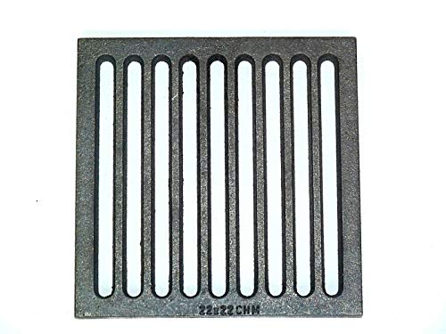 CHM GmbH® Ofenrost 22x22 cm Gusseisen Gussrost Kaminrost eckig Ascherost Cover