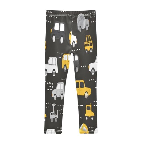 Bolaz Toddler Girls Leggings Printed Yoga Pants Leggings Cute Yellow Cars for Kids2
