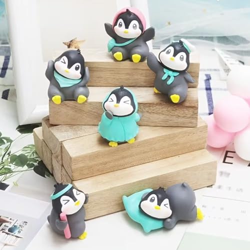 Image of CraftVatika Miniature Showpiece Birthday Gift for Girls Kids, Penguin Showpiece Set of 6 for Home Decor Items, Car Dashboard Items, Table Decoration Items, Valentine Day Gift for Girlfriend