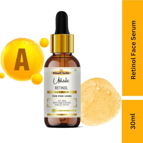 Image of khadi Retinol Face Serum for Anti Aging, Wrinkle Repair, Dark Spots & Fine Lines, Vitamin A Night Serum, 30ml