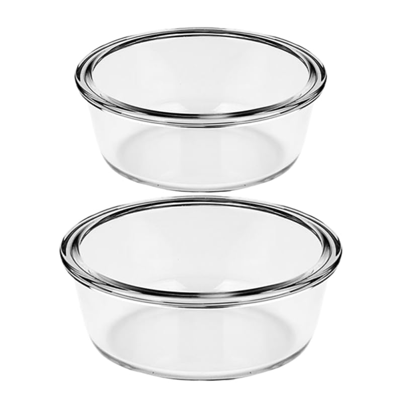 2 pezzi Ciotole in Vetro Temperato Resistenti al Calore per Friggitrice ad Aria Forno e Preparazione Cucina Design Moderno per Insalate Cottura e Porzioni Controllate