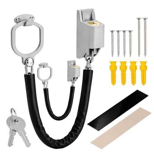 ONVAYA® Türkette | Türschloss Kette aus gehärtetem Stahl | Zuverlässiges Tür Kettenschloss als Einbruchschutz | Sicherheitskette für Türen | Premium Door Lock Chain mit Kunstleder-Schutz (2er Set)