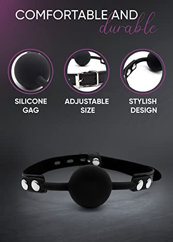 Image of Breathable BDSM Ball Gag - Gagger Mouth Silicone Sex Gag - Couples Bedroom Sexy Accessories, Adjustable Mouth Ball Breathable for Adult