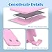 HZZADZXW Cell Phone Stand, Adjustable Angle and Height Cell Phone Holder for Desk, Foldable and Portable, Anti-Slip Silicone Pad, Compatible with All Mobile Phones and 4-8 Inch Devices, Pink