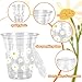 JarThenaAMCS 50Pcs Daisy Plastic Cups with Lids and Straws White Yellow Flower Clear Plastic Cups 12oz Disposable Cups for Birthday Wedding Spring Party Supplies
