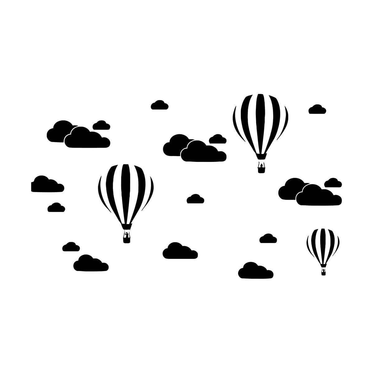 Kids Room Nursery Decoration Hot Air Balloon Vinyl Wall Decal DIY Style Clouds Wall Art Sticker Sweet Baby Room Vinyl Art Small - 30x42cm — image 1