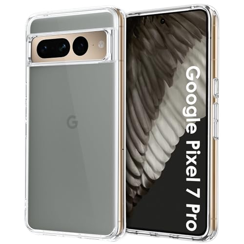 ICEDIO Ultra Clear Hülle für Google Pixel 7 Pro 5G Militärgeprüfte stoßfeste Handyhülle vergilbungsbeständig Kratzfest weiche TPU-Rückseite schlanke Schutzhülle mit Fallschutz
