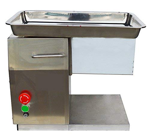 INTBUYING Commercial Meat Cutting Machine Meat Slicer QX 5mm Blade 250Kg/Hour Meat Cutter Slicer Grinder Electric Steak Pork Meat Cutter Slicer 110V