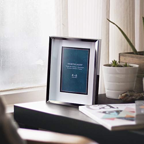 Northlight 8" Contemporary Rectangular 4" X 6" Photo Picture Frame - Silver And Clear #TOP2