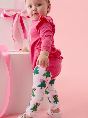 Image of RuffleButts Baby Girls Patterned Footless Ruffled Tights - Ruffle Tights | For Female Infants And Toddlers, Everyday Wear, Special Occasion Outfits, Layering Essential