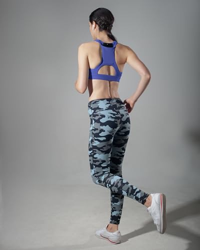 Image of QUEENIEKE BareFlow Women's Sports Bras with Phone Pocket Medium Impact Padded Racerback Workout Gym Crop Top Running Yoga Bra
