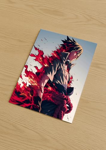Image of NIJUKA Anime Printed Metal sheet Poster For Home And Room Decoration | For Anime Art Fans Boys And Girls (Sasuke chakra)