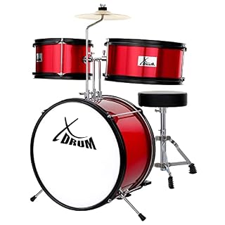 XDrum Junior KIDS batterie, rouge - Les Beatles, Paul McCartney, John Lennon, RIngo Starr, George Harrison