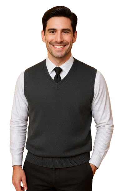 Image of URBANROCK Mens Woolen V-Neck Sleeveless Sweaters for Winter wear