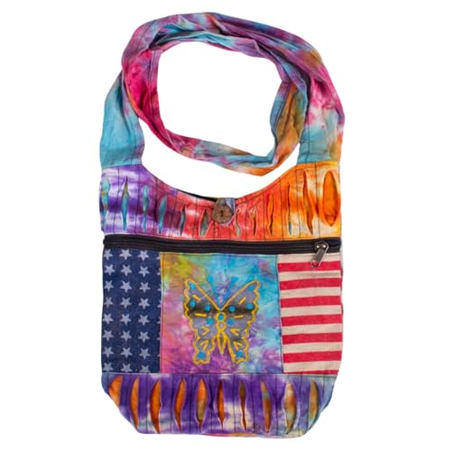 Boho Hippie Tie & Dye Vintage Handbag for Women – Colorful Shoulder Bag with Unique Patterns and Designs