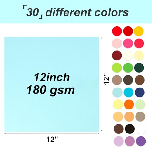 BOOKNOW 60 Sheets Colored Cardstock Paper for Crafts, 12x12 Cardstock Scrapbook Paper Square Craft Paper for Scrapbooking DIY Project Crafting Supplies 180GSM
