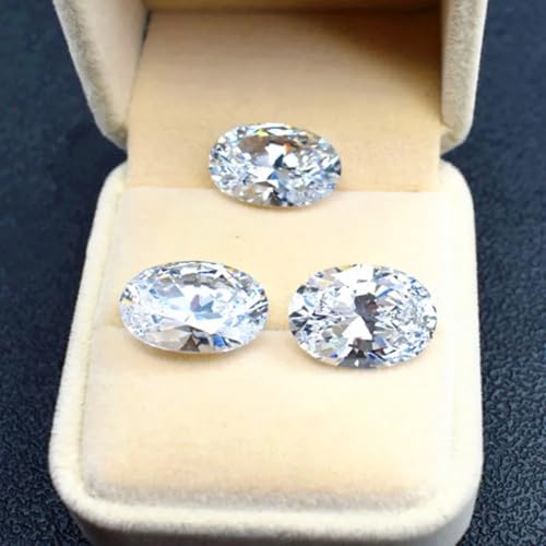 Grade AAA Cubic Zirconia Oval Cut Gemstone Egg Shape Faceted Transparent White Cubic Zirconia3