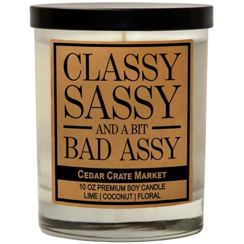 Image of Funny Candles for Women Adult Humor | Retirement Candle Gift | Funny Gifts for Woman Men | Best Friend Birthday Candle Gift | Classy Sassy Boss Aunt Mom | Coconut Lime Scented | 100% Soy| Made in USA