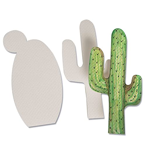 Papel de acuarela con forma de cactus para manualidades infantiles en casa