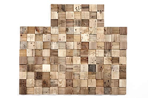 Timberwall - Reclaimed Collection Cube - DIY Wood Wall Panels - Solid Salvaged and Upcycled Wood - Nails and Staples Application - 8.2 Sq Ft