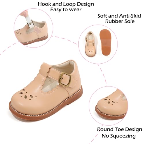 Image of PHIRAMIN Toddler Girl Mary Jane Dress Shoes-Little Girl School Uniform Shoes for Wedding Party