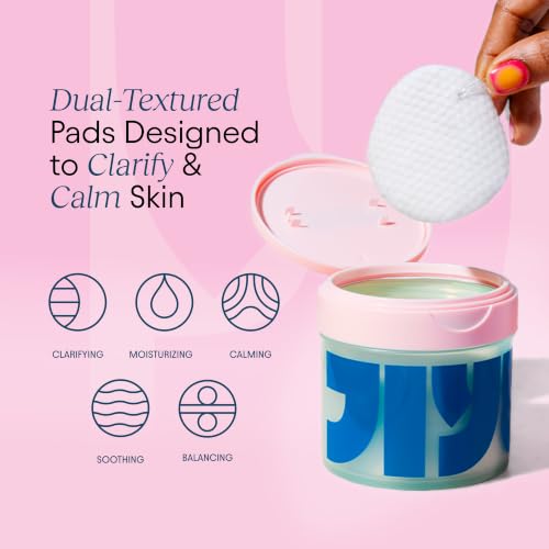Image of JIYU Cleansing Polish Pads - Korean Skincare for Clogged Pores, Breakouts & Uneven Skin Texture - Face Exfoliating Pads with Glycolic Acid (AHA), Salicylic Acid (BHA) & Niacinamide - 60 Count
